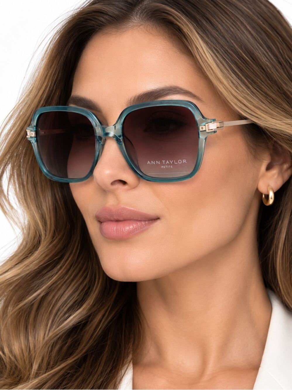 New Ann Taylor ATP929 C02 Translucent Teal Gradient Sunglasses Authentic